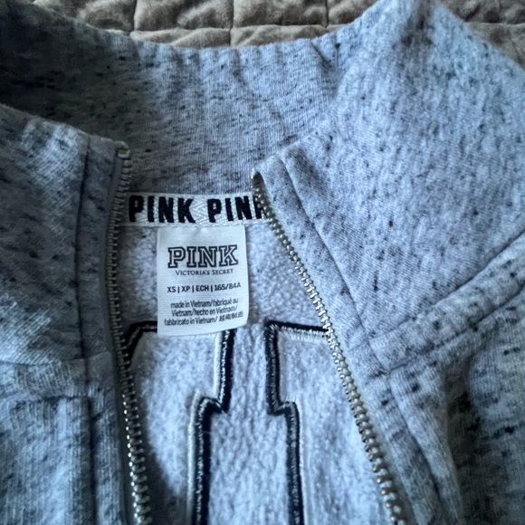 Victoria's Secret Gray Bomber Jacket with PINK Logo Size XS Cozy Core Capsule - Picture 5 of 6